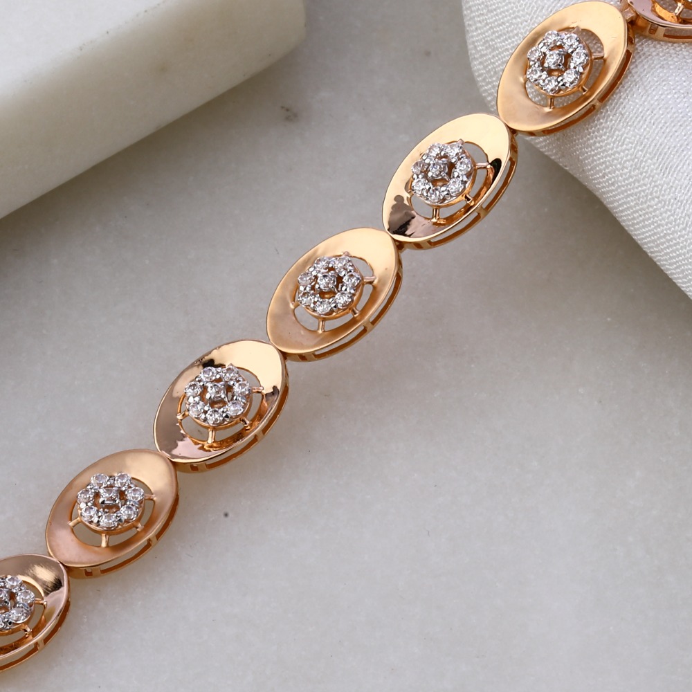 18KT Rose Gold Classic Ladies Bracelet RLB31 - Image 2