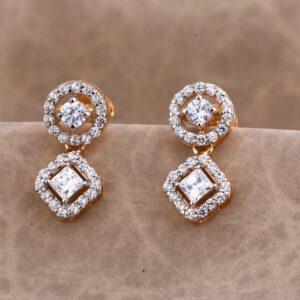 750 CZ Ladies Rose Gold  Earring RE185