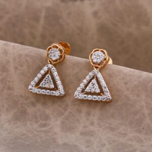 750 Rose Gold exclusive Women's CZ Earring RE181