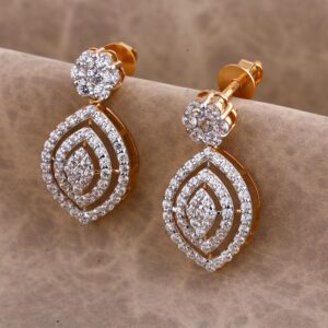 750 Rose Gold Women's CZ Earring RE177