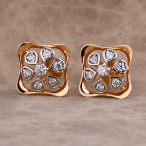 750 Rose Gold  Fancy Hallmark Earring RE174
