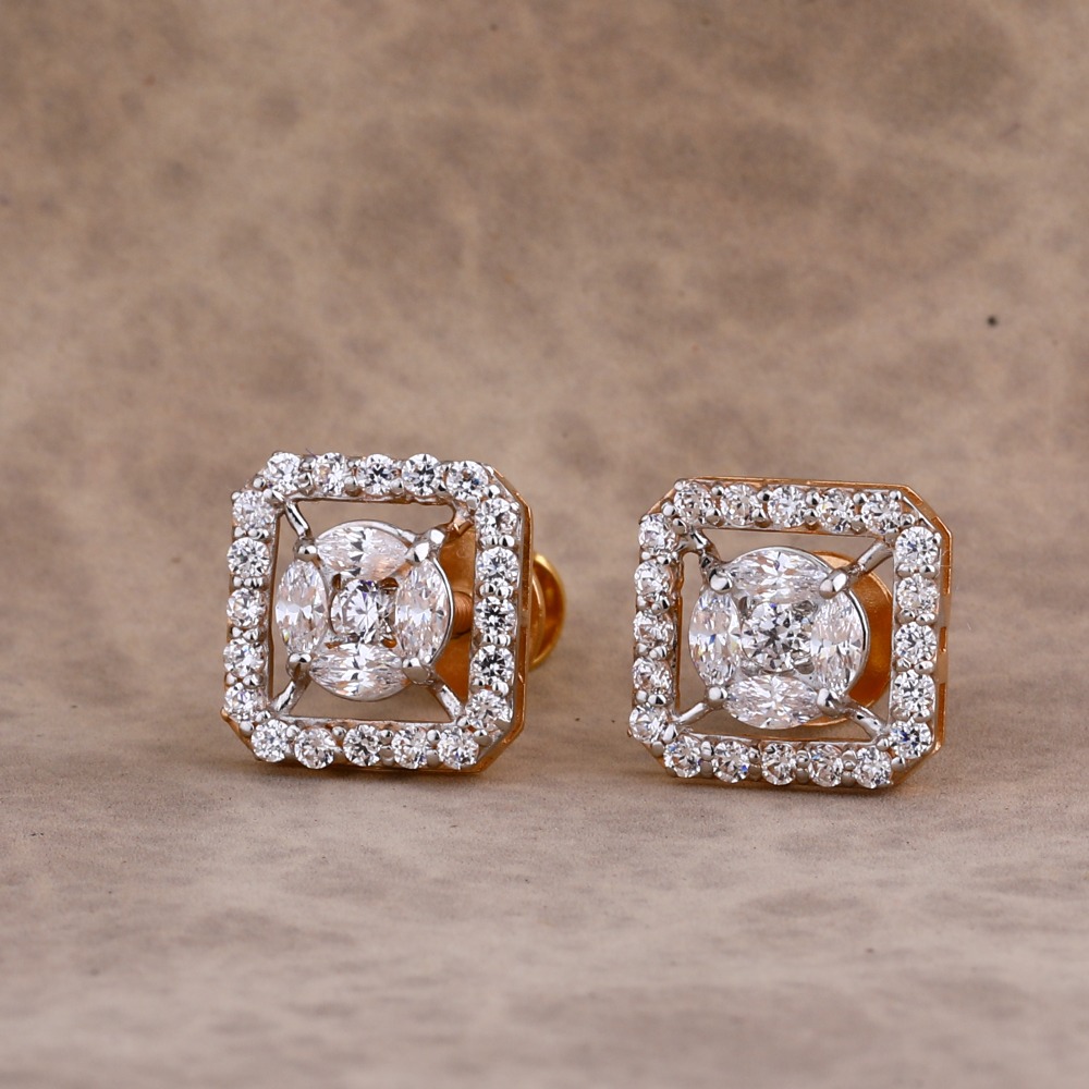 750 Rose Gold  Delicate Hallmark Earring RE172