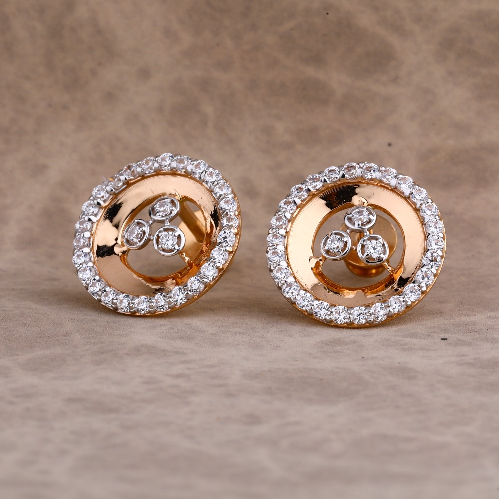 750 Rose Gold  Designer Hallmark Earring RE171