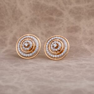 750 Rose Gold Classic Ladies Earring RE162