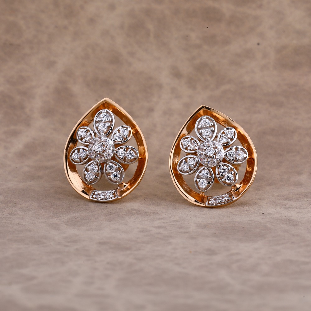 750 Rose Gold Ladies Earring RE161