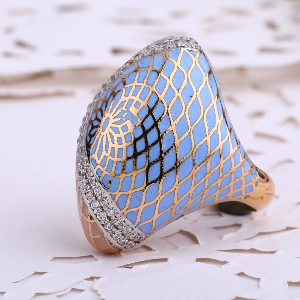18CT  Rose Gold CZ Fancy Ladies Ring RLR703