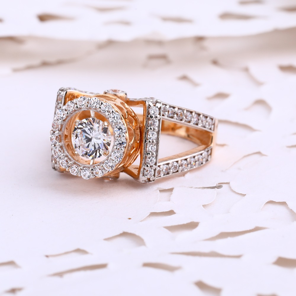 18CT  Rose Gold CZ Delicate Ladies Ring RLR701