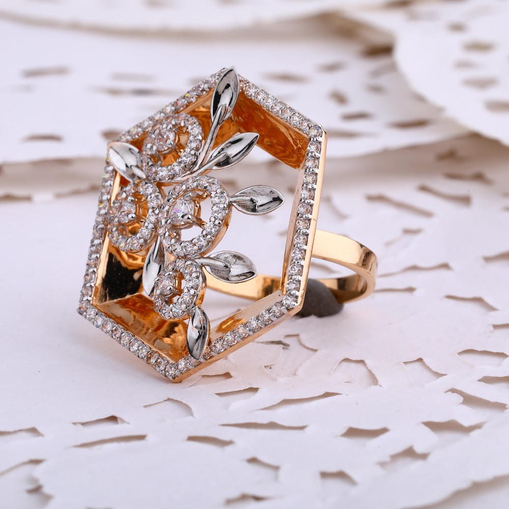 18CT  Rose Gold CZ Ladies Ring RLR698