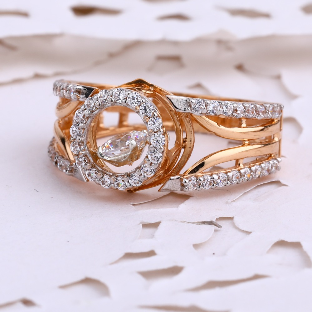 18CT  CZ Rose Gold stylish Women's Ring RLR689