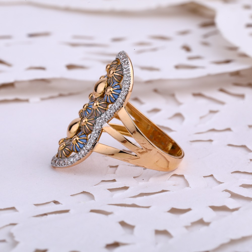 18CT CZ Rose Gold Exclusive Women's Ring RLR686 - Image 2