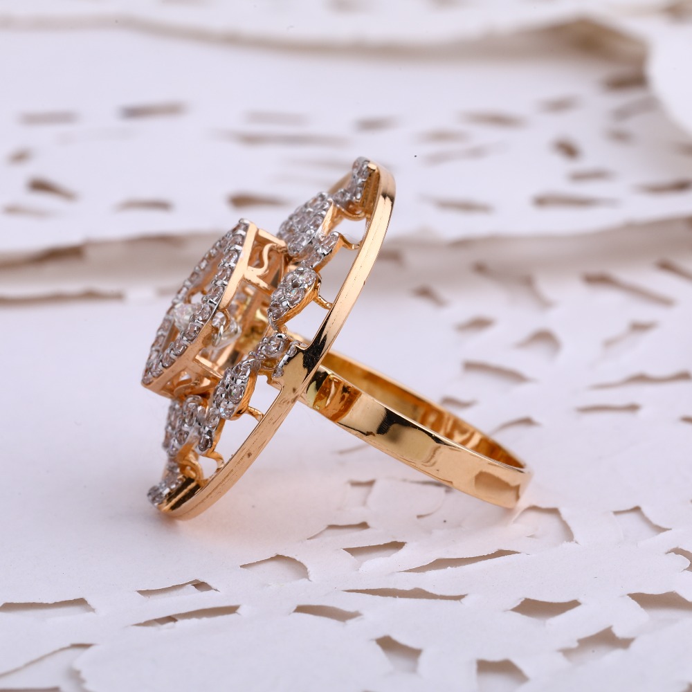 18CT CZ Rose Gold Delicate Women's Ring RLR685 - Image 2