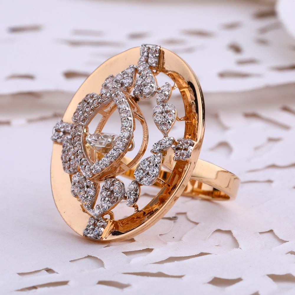 18CT  CZ Rose Gold Delicate Women's Ring RLR685