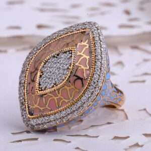 18KT  Rose Gold Gorgeous Ladies CZ Ring RLR680