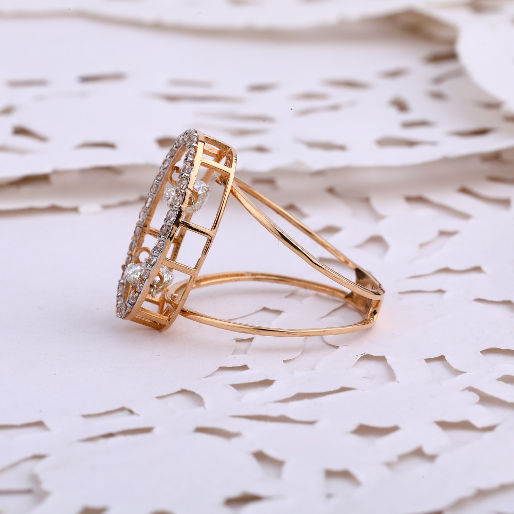18KT Rose Gold Ladies CZ Ring RLR674 - Image 2