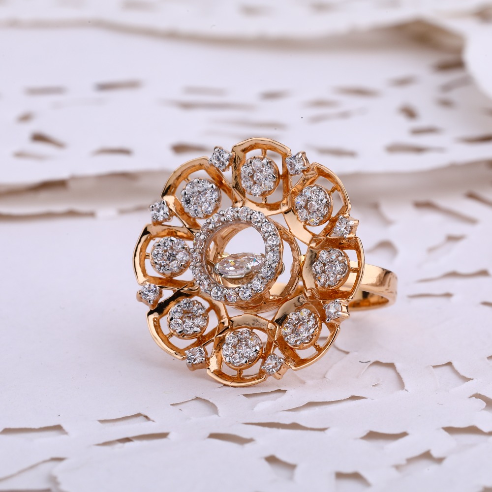18KT  Rose Gold Hallmark stylish Women's Ring RLR673