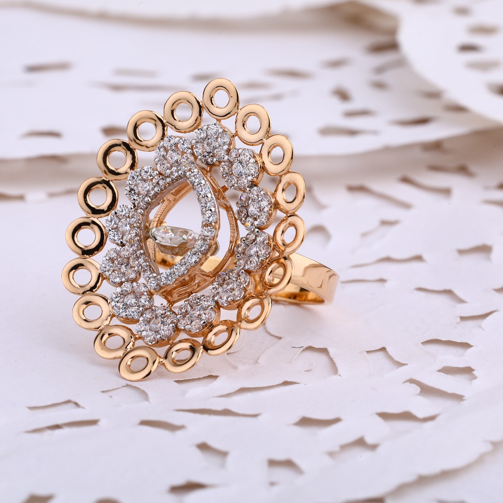 18KT  Rose Gold Hallmark Delicate Women's Ring RLR669