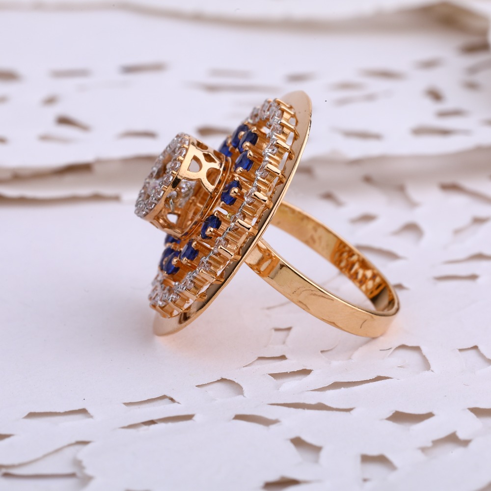 18KT CZ Rose Gold stylish Ladies Ring RLR665 - Image 2
