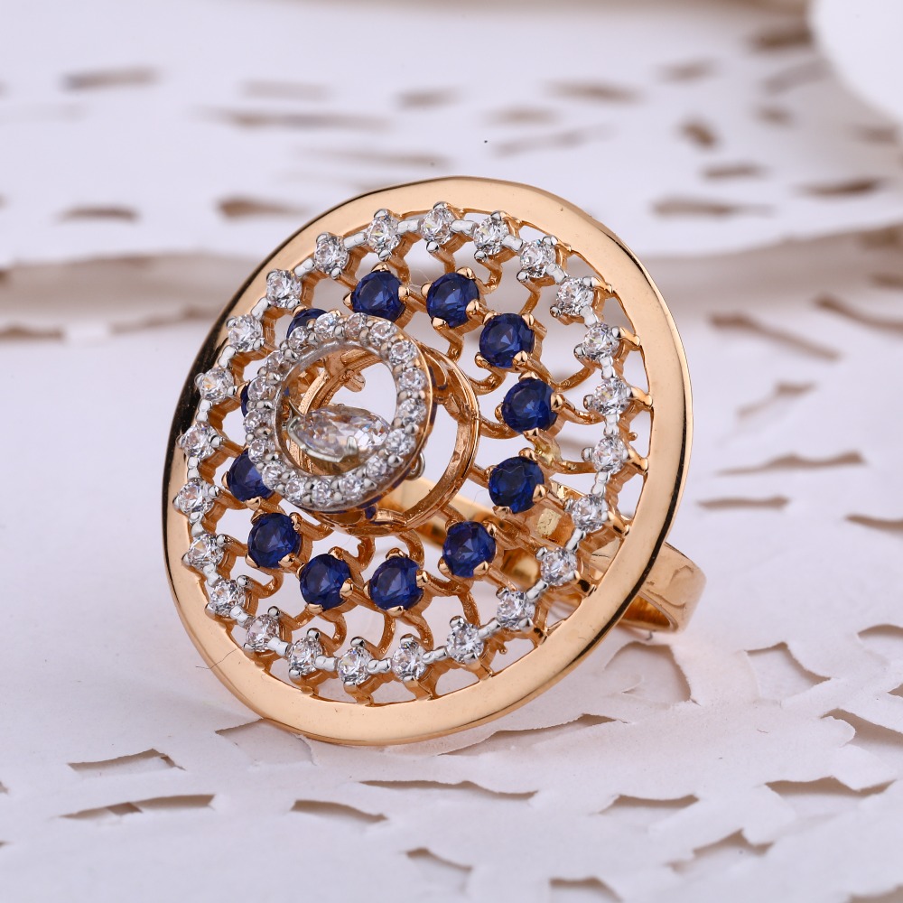 18KT CZ Rose Gold stylish Ladies Ring RLR665