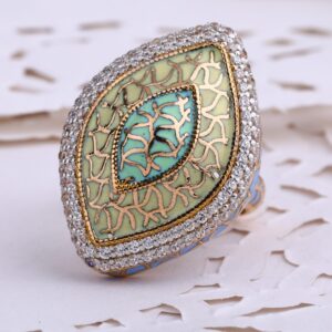 18KT CZ Rose Gold Designer Ladies Ring RLR660