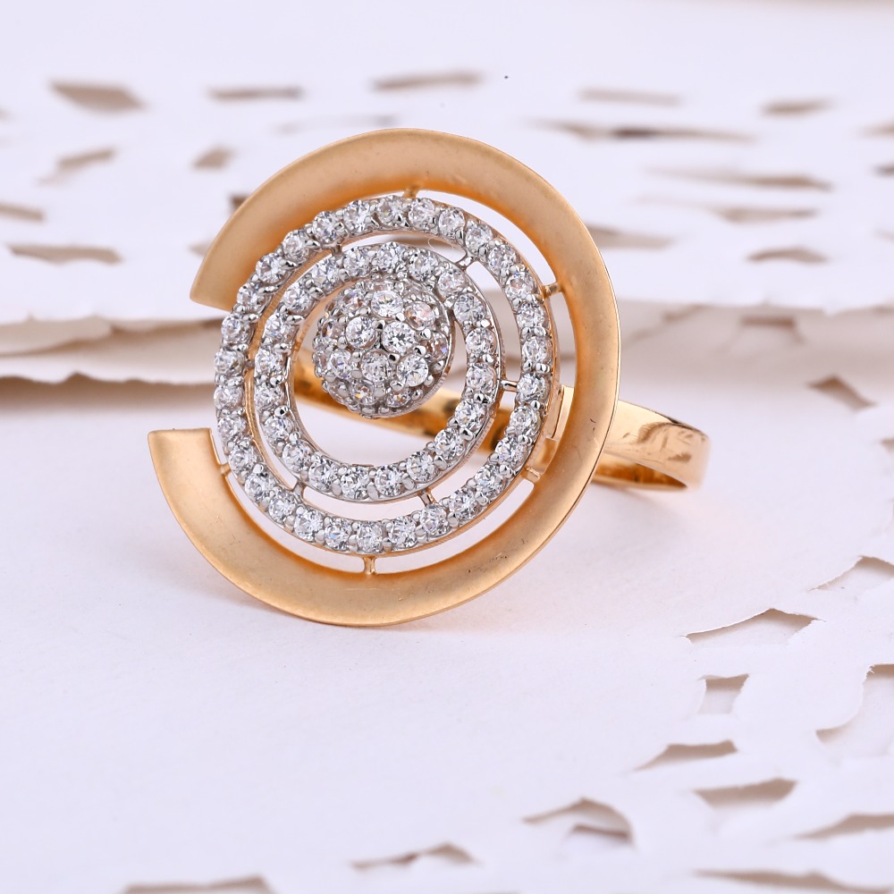750 Rose Gold Hallmark stylish Women's Ring RLR649