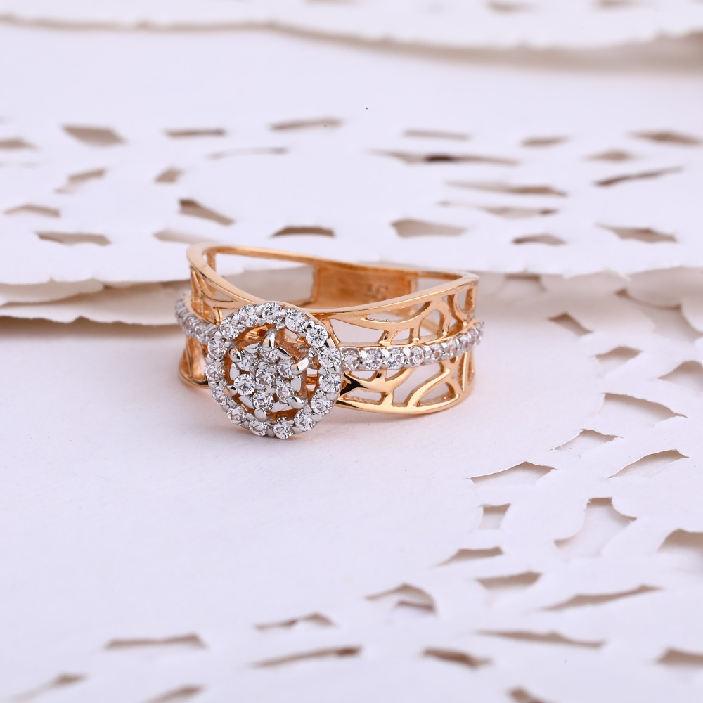 750 Rose Gold Hallmark Gorgeous Women's Ring RLR648