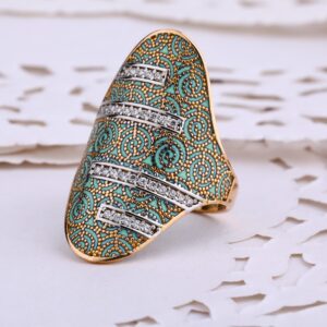 750 Rose Gold Hallmark Fancy Women's Ring RLR647