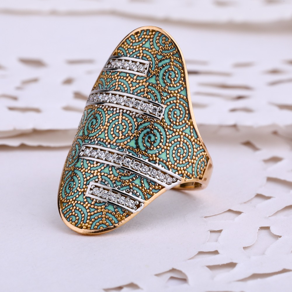 750 Rose Gold Hallmark Fancy Women's Ring RLR647