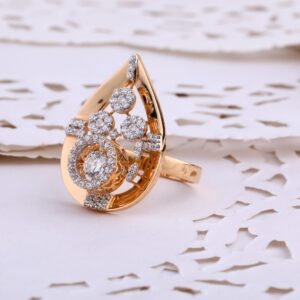 750 rose gold hallmark delicate women's ring rlr645