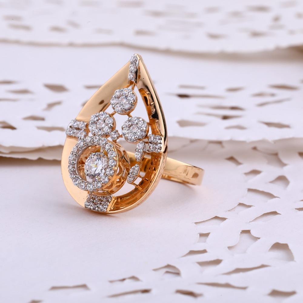 750 rose gold hallmark delicate women's ring rlr645