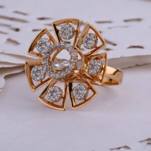 750 Rose Gold Cz Ladies Ring RLR635