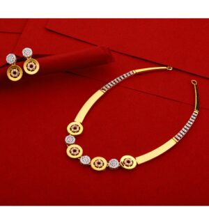 22KT Cz Ladies Gold Gorgeous Necklace Set LN137