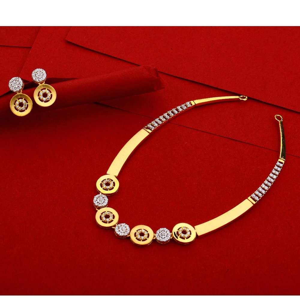 22KT Cz Ladies Gold Gorgeous Necklace Set LN137