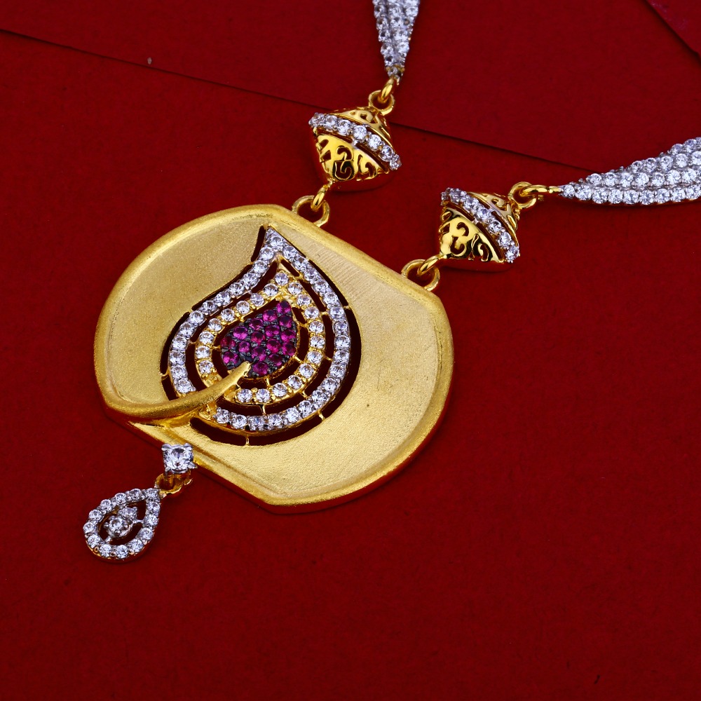 22KT Cz Ladies Gold Designer Necklace Set LN58 - Image 2