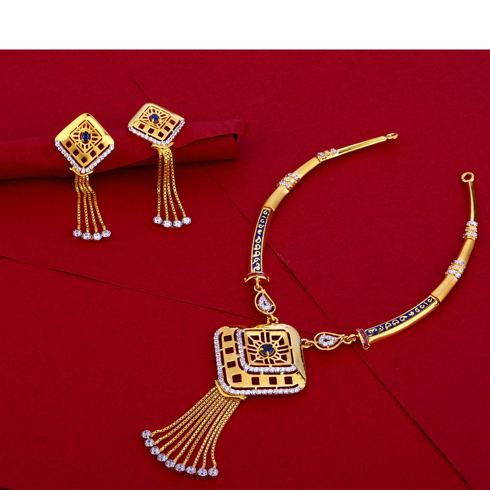 22KT Gold Hallmark Gorgeous CZ Necklace Set LN54