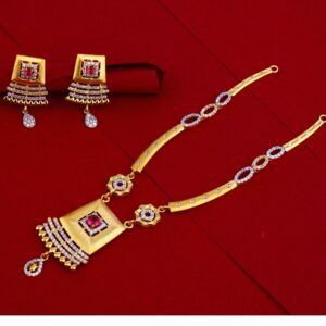 916  Gold CZ  Hallmark Designer Ladies Necklace Set LN76