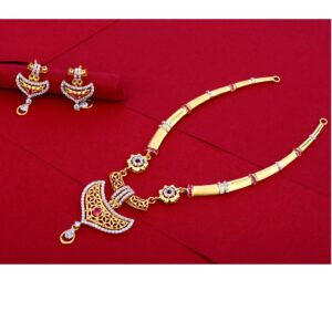 916  Gold CZ  stylish Ladies Necklace Set LN62