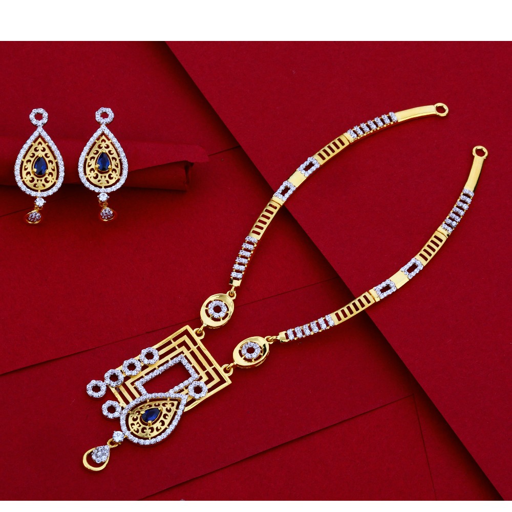916 CZ Gold  Classic Hallmark Necklace Set LN21