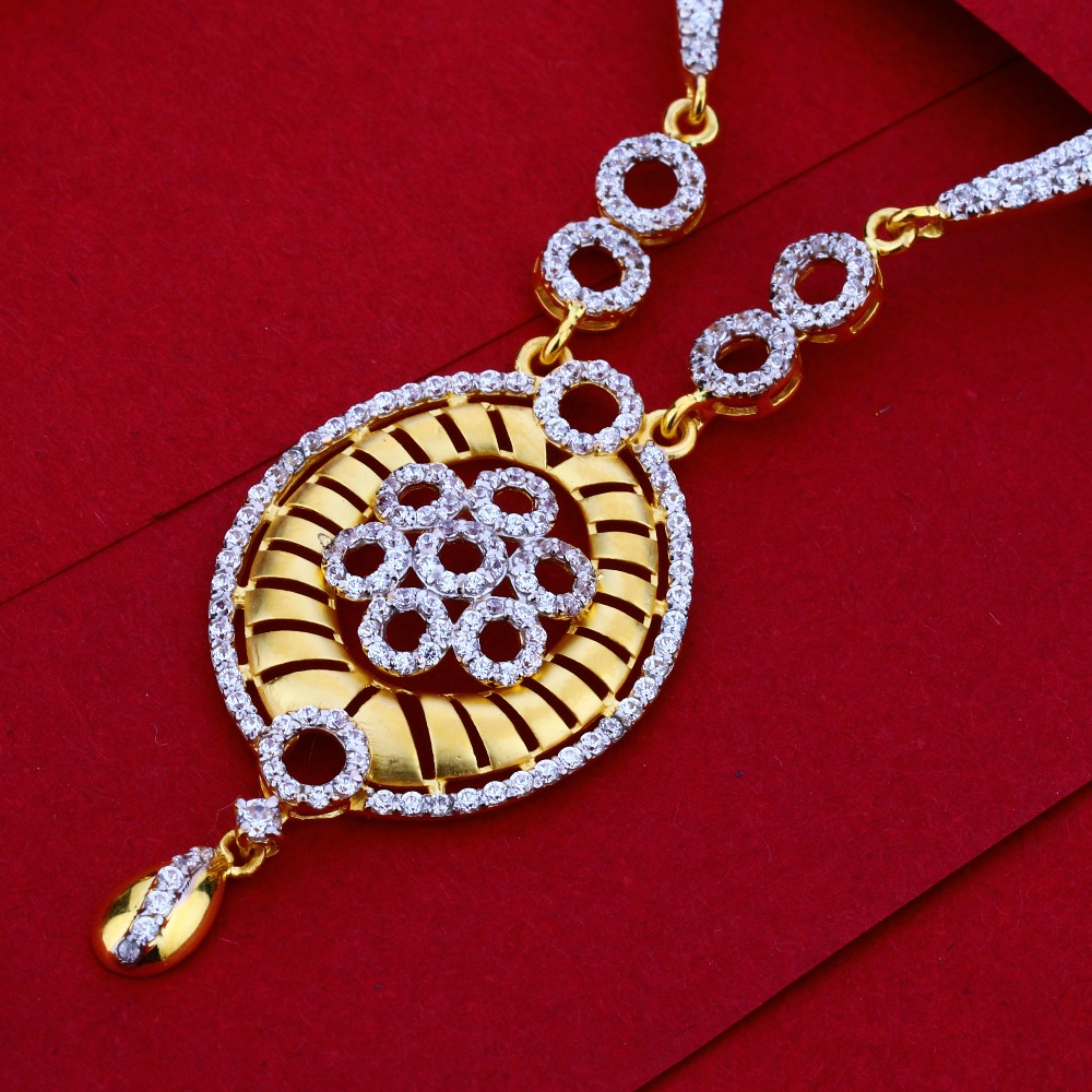 916 CZ Gold Hallmark Necklace Set LN20 - Image 3