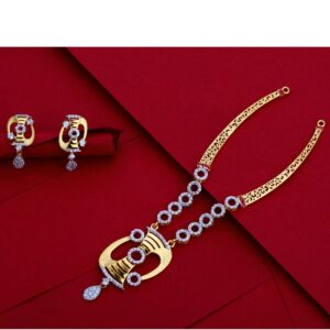 916 CZ Gold Women's Fancy Necklace Set LN17