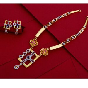 916 CZ Gold Women's exclusive Necklace Set LN16
