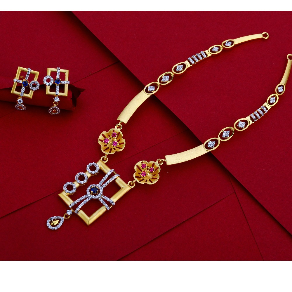 916 CZ Gold Women's exclusive Necklace Set LN16