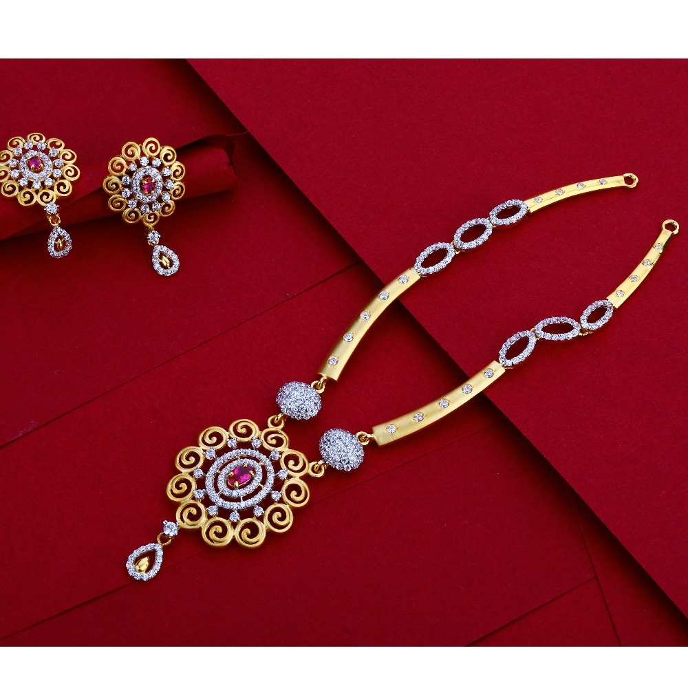 916 CZ Gold Women's  Classic Necklace Set LN13