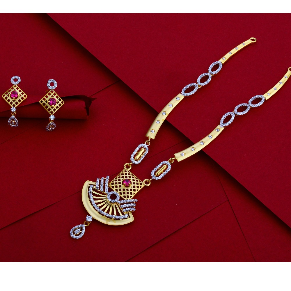 22CT Gold CZ Fancy Ladies Necklace Set LN09