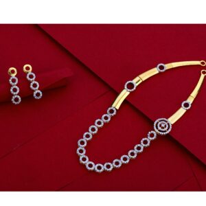22CT Gold CZ Delicate Ladies Necklace Set LN07