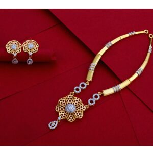 22CT Gold CZ Designer Ladies Necklace Set LN06