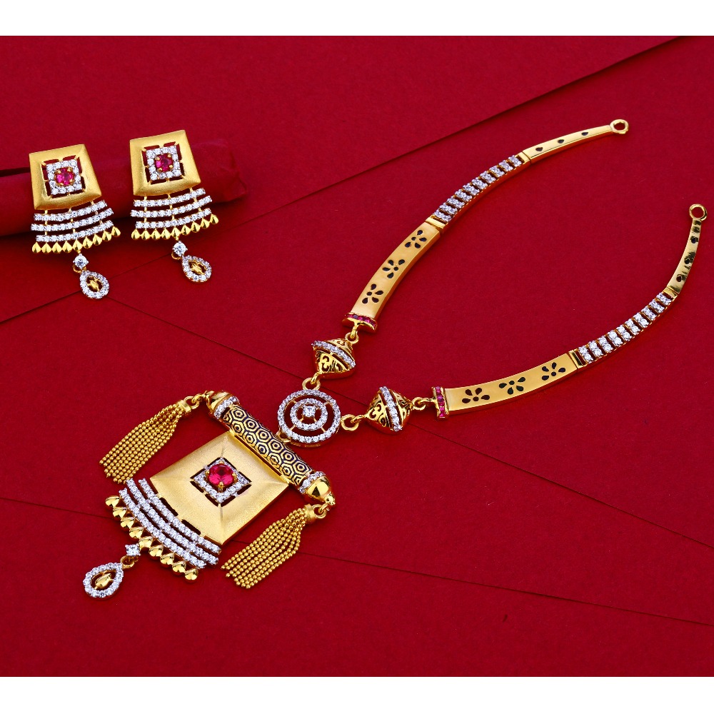 22KT Gold CZ Fancy  Ladies Necklace Set LN67