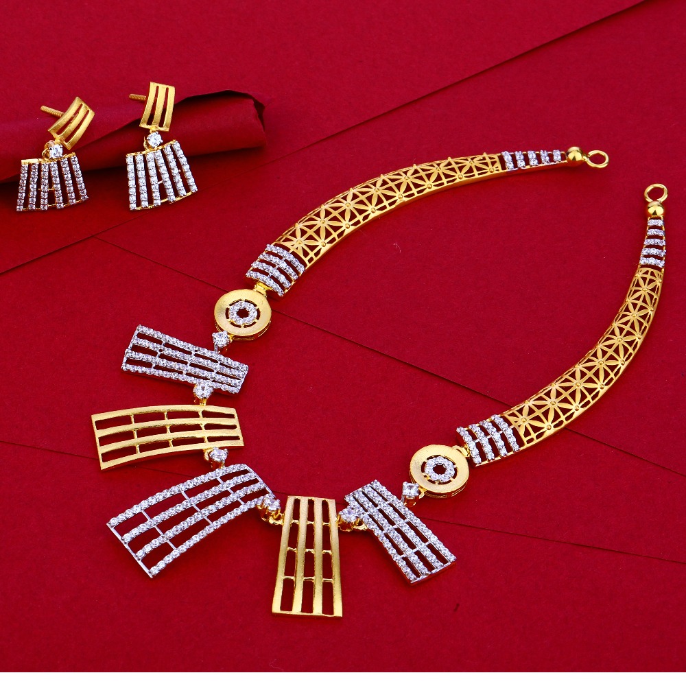 22KT Gold CZ Delicate Ladies Necklace Set LN65