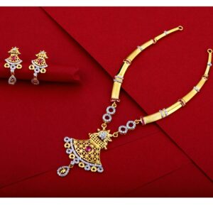 916 Gold CZ Ladies Gorgeous Necklace Set LN36