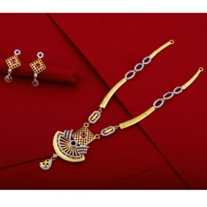 916 Gold CZ Ladies Fancy Necklace Set LN35