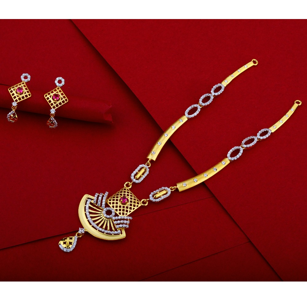 916 Gold CZ Ladies Fancy Necklace Set LN35